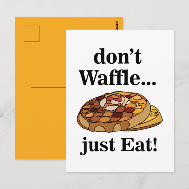 Cartão Postal Waffle Dessert Comida Engraçado (Frente/Verso)