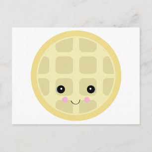 Cartão Postal waffle fofo kawaii