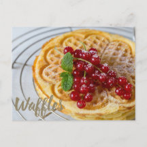 Waffles caseira com groselhas para dentes doces