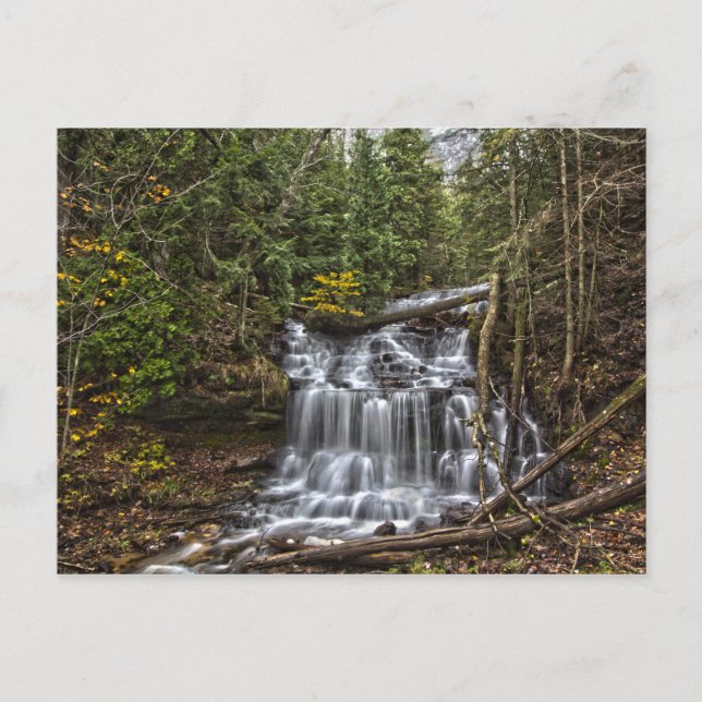 Cartão Postal Wagner Falls, Munising, Michigan (Frente)