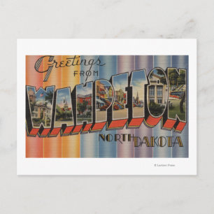 Cartão Postal Wahpeton, Dakota do Norte - Cenas em Larga Letra