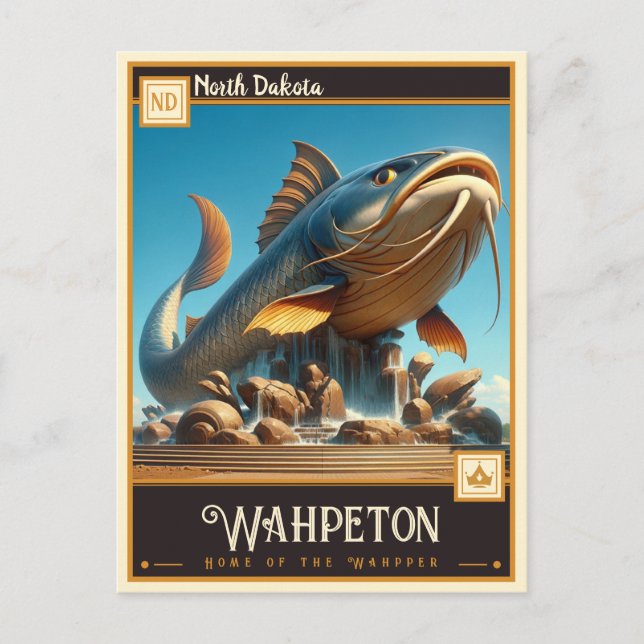 Cartão Postal Wahpeton, Dakota do Norte | Vintage (Frente)