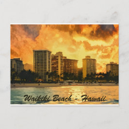 Cartão postal Waikiki Beach Honolulu Hawaii