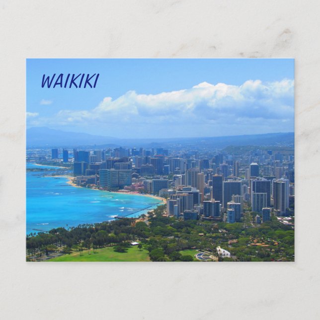 Cartão postal Waikiki Hawaii (Frente)