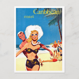 Cartão Postal Waikiki, juventude feliz em férias, viagem vintage