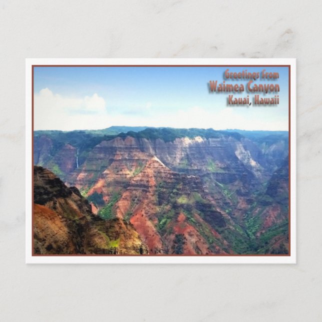 Cartão Postal Waimea Canyon, Kauai, Havaí Cartão-postal (Frente)