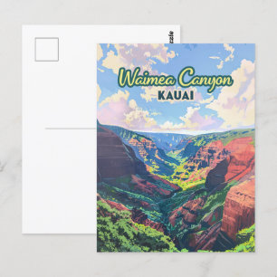 Cartão Postal Waimea Canyon Kauai Hawaii - Retroativo