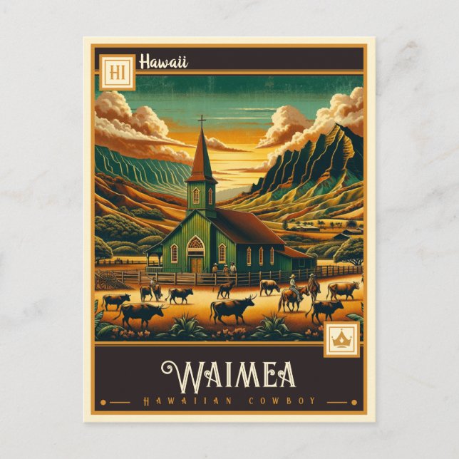 Cartão Postal Waimea, Havaí | Vintage (Frente)