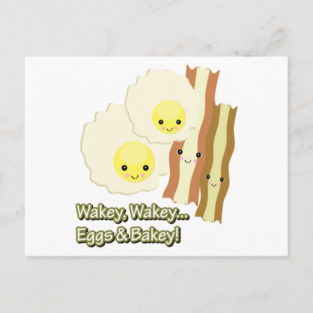 Cartão Postal wakey wakey ovos em bakey (Frente)