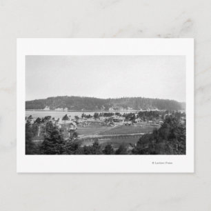 Cartão Postal Waldport, Oregon Town View Olhando para Norte