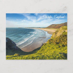 Cartão Postal Wales England Beach Shoreline Postcard Keepsaem