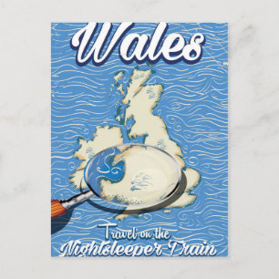 Cartão Postal Wales Nightsleeper trem poster de viagens britâni