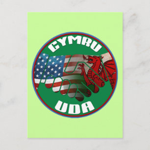 Cartão Postal Wales USA Friendship (texto galês)