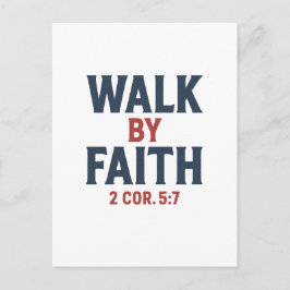 Cartão Postal Walk by Faith 2 Cor 5:7 Bible Verse Postcard