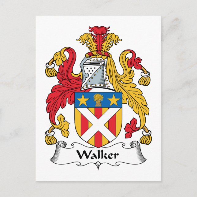 Cartão Postal Walker Family Crest (Frente)