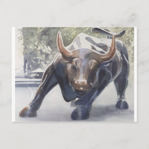 Cartão Postal Wall Street Bull por Paul Jackson