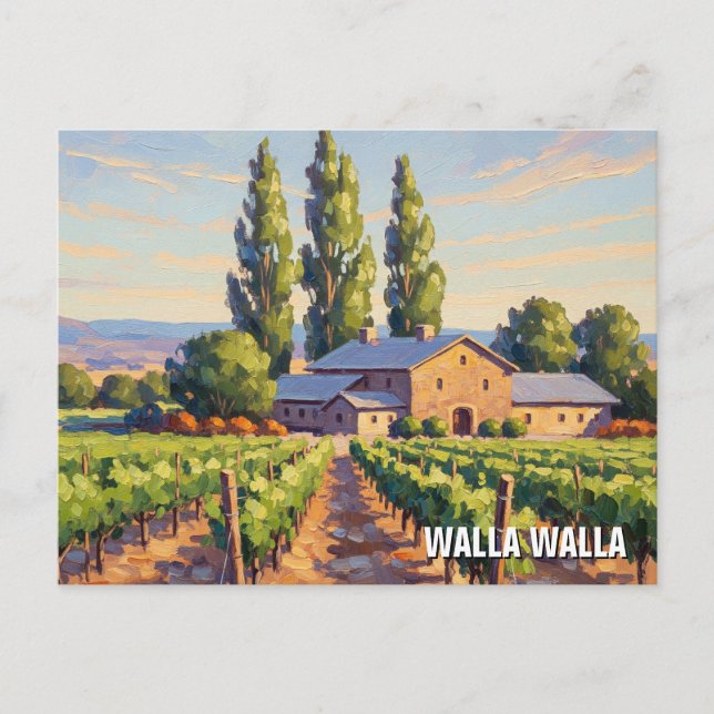 Cartão Postal Walla Walla Washington Viagem (Frente)