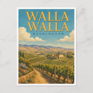 Cartão Postal Walla Walla Washington Vineyards GeoSaga