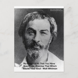 Cartão Postal Walt Whitman "Insult The Soul" Cita presentes e ca