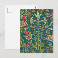 Walter Crane Antiga Floral de Lírio e Rosa