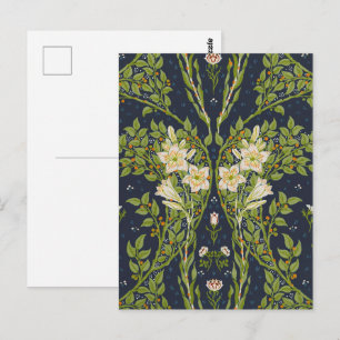 Cartão Postal Walter Crane Berried Branches com Lírios Brancos