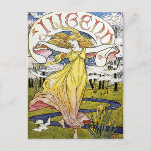 Cartão Postal Walter Crane "Juventude" Art Nouveau