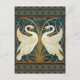 Cartão Postal Walter Crane Swan, Rush E Iris Art Nouveau