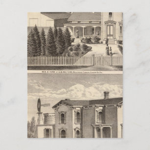 Cartão Postal Walters, residências Crowell, fazenda