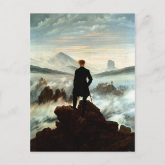 Cartão Postal Wanderer Acima do Mar de Nevoeiro, Caspar Friedric