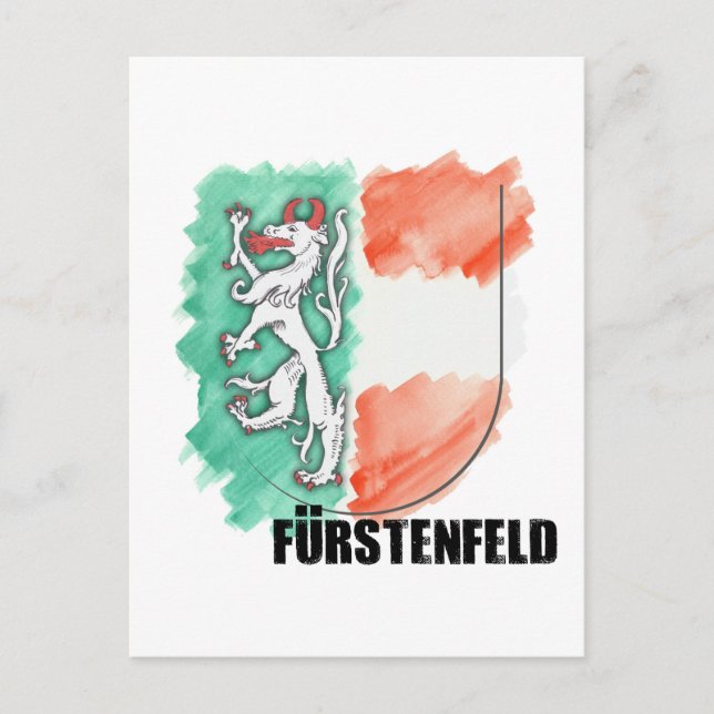Cartão Postal Wappen Steiermark Aquarell Fürstenfeld (Frente)