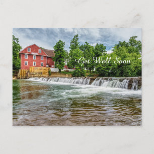 Cartão Postal War Eagle Mill e Cachoeira Seja Bem Logo Recuperad