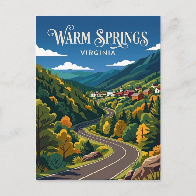 Cartão Postal Warm Springs EUA (Frente)