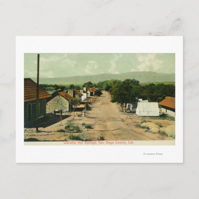 Cartão Postal Warners Hot Primaveras ViewSan Diego County, CA (Frente)