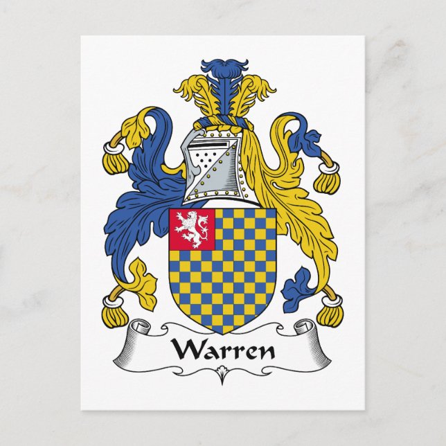 Cartão Postal Warren Family Crest (Frente)
