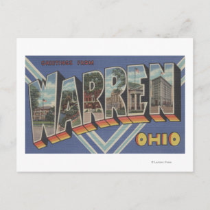 Cartão Postal Warren, OhioCenas de Letras GrandesWarren, OH