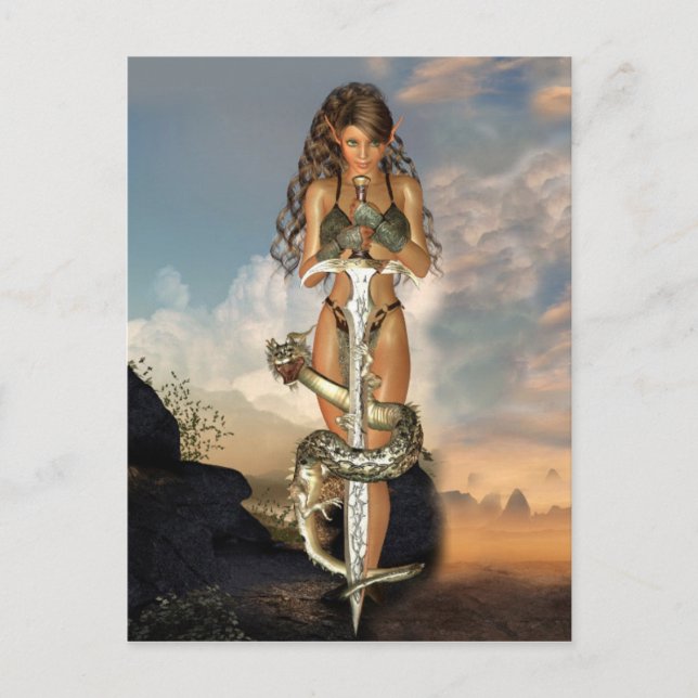 Cartão Postal Warrior elf (Frente)