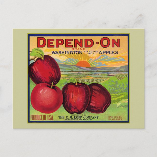 Cartão Postal Washington Apples (Frente)