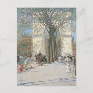 Cartão Postal Washington Arch, Primavera por Frederick Childe Ha