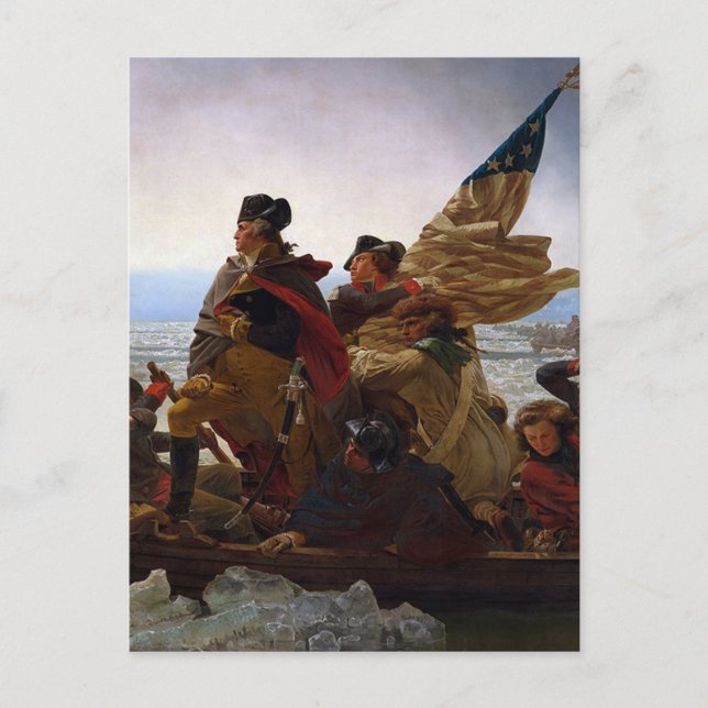 Cartão Postal Washington Cruzando o Delaware Arte (Frente)