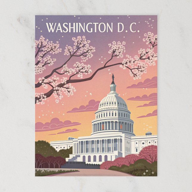Cartão Postal Washington D.C.: Flores de Cereja no Capitólio (Criador carregado)