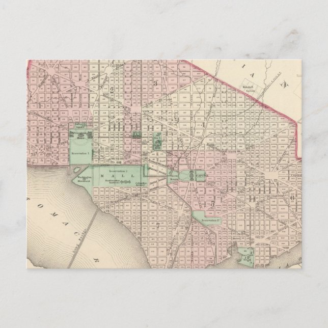 Cartão Postal Washington DC e Georgetown (Frente)