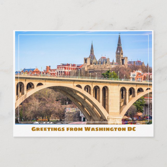 Cartão Postal Washington DC Georgetown com Ponte (Frente)