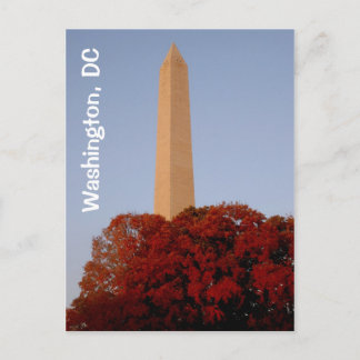 Cartão Postal Washington, DC: Monumento a Washington em outono