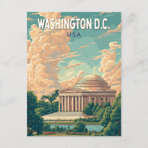 Cartão Postal Washington DC Thomas Jefferson Memorial Viagem Art