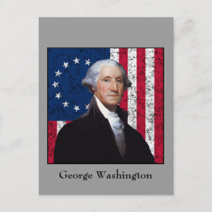 Cartão Postal Washington e a bandeira americana