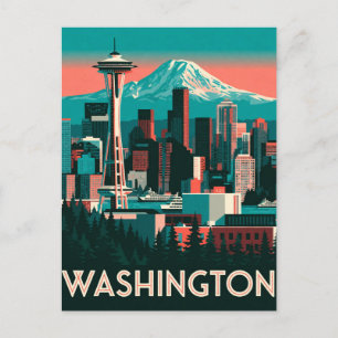 Cartão Postal Washington EUA Seattle Pacífico Noroeste Viagem 🌲