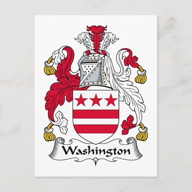 Cartão Postal Washington Family Crest (Frente)