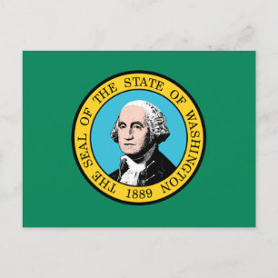 Cartão Postal Washington Flag