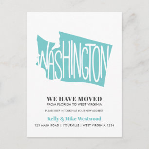 Cartão Postal WASHINGTON Mudamos o novo endereço Novo lar