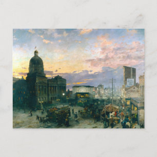 Cartão Postal Washington Street Indianapolis Indiana Painting